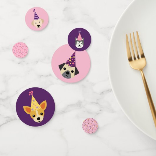 Puppy Party, Dog Party roze en Paarse Confetti (Groep)