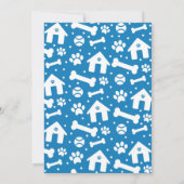 Puppy Party Invitation Doggy Birthday Pawty Boy Kaart (Achterkant)