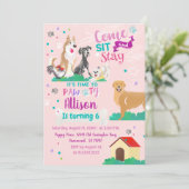 Puppy Party Invitation Kaart (Staand voorkant)