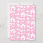 Puppy Party Invitation roze Doggy Birthday Pawty Kaart (Achterkant)
