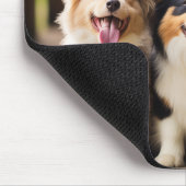 Puppy Party: Liefdevolle Puppies Mousepad Muismat (Hoek)
