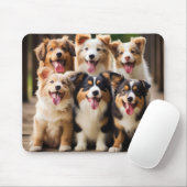 Puppy Party: Liefdevolle Puppies Mousepad Muismat (Met muis)
