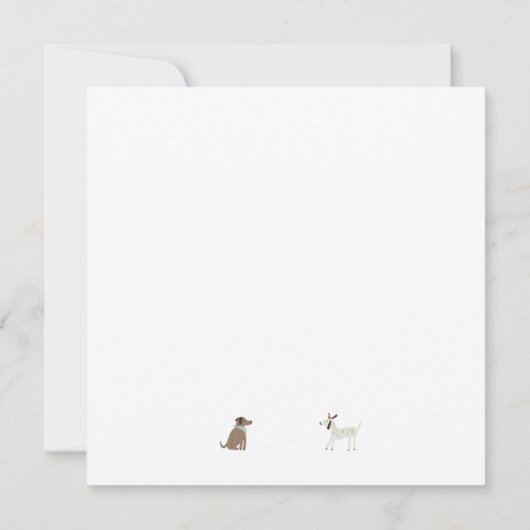 Puppy Party Modern Dog Birthday Invite - Square Kaart (Achterkant)