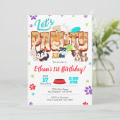 Puppy Party of Pet Party Invitation Kaart (Staand voorkant)