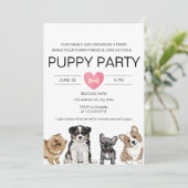 Puppy Party, Puppy Douche voor Nieuwe Puppy Kaart (Staand voorkant)