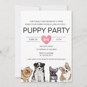 Puppy Party, Puppy Douche voor Nieuwe Puppy Kaart