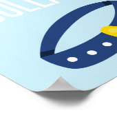 Puppy Party-teken Een kraanblauw maken Poster (Hoek)