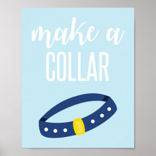 Puppy Party-teken Een kraanblauw maken Poster