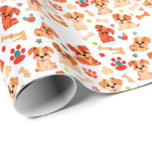 Puppy Patroon Gift Wrapping Paper Cadeaupapier (Rol Hoek)
