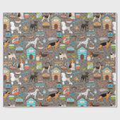 Puppy Pattern Cadeaupapier (Vlak)