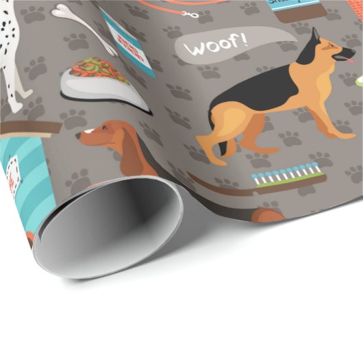 Puppy Pattern Cadeaupapier (Rol Hoek)