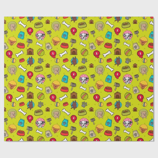 Puppy Pattern Cadeaupapier (Vlak)