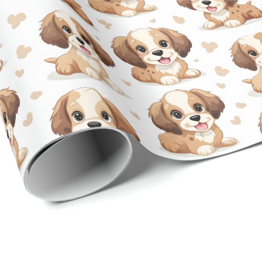 Puppy Pattern Cadeaupapier (Rol Hoek)