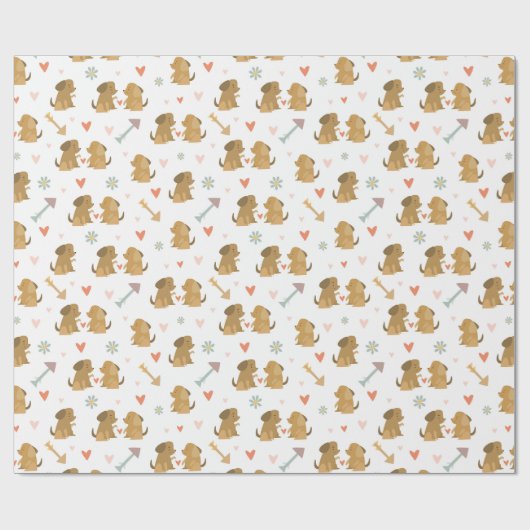 Puppy Pattern Cadeaupapier (Vlak)
