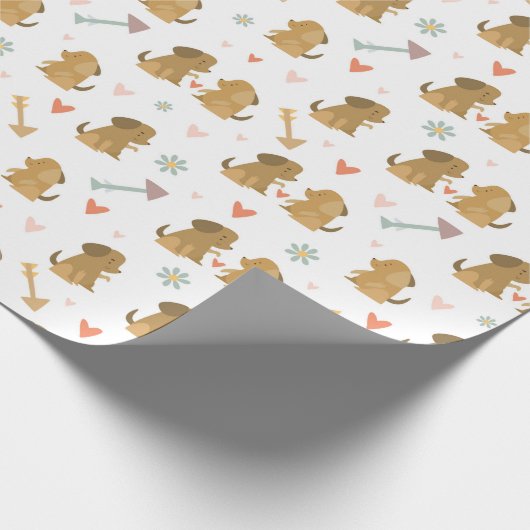 Puppy Pattern Cadeaupapier (Hoek)