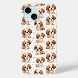 Puppy Pattern iPhone 15 Case