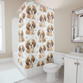 Puppy Pattern Douchegordijn (In situ)