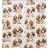 Puppy Pattern Douchegordijn (Voorkant)