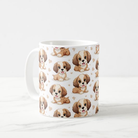 Puppy Pattern Koffiemok (Voorkant links)