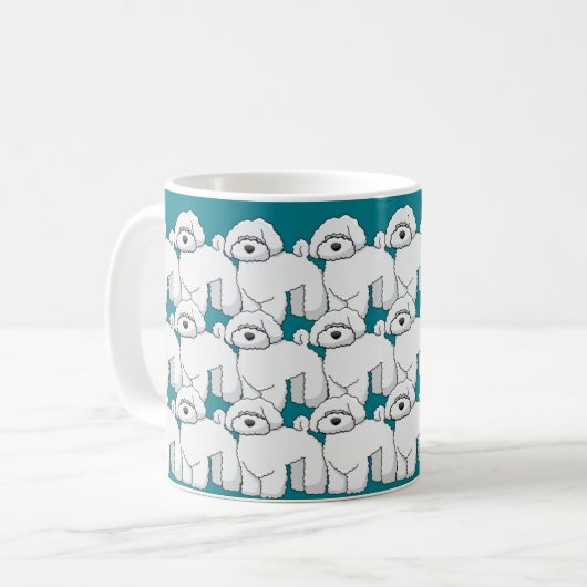 Puppy Pattern overspoelen Koffiemok (Voorkant links)