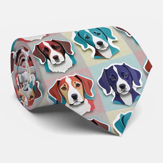 Puppy Pattern Stropdas (Opgerold)