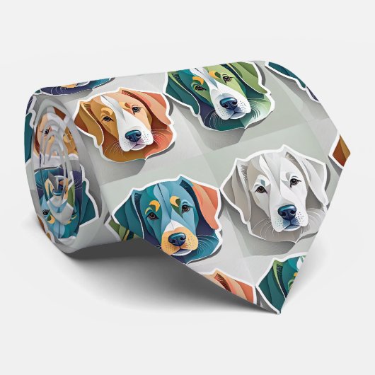 Puppy Pattern Stropdas (Opgerold)