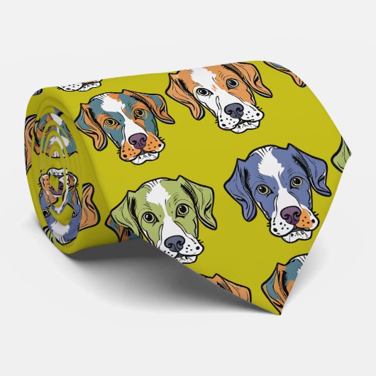 Puppy Pattern Stropdas (Opgerold)