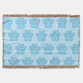 Puppy Paw-afdrukken in babyblauw Deken (Voorkant)