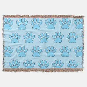 Puppy Paw-afdrukken in babyblauw Deken