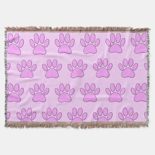 Puppy Paw-afdrukken in roze Deken (Voorkant)