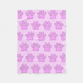 Puppy Paw-afdrukken in roze Fleece Deken (Voorkant)