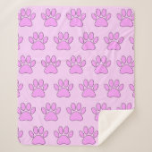 Puppy Paw-afdrukken in roze Sherpa Deken (Voorkant)