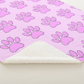 Puppy Paw-afdrukken in roze Sherpa Deken (3/4)