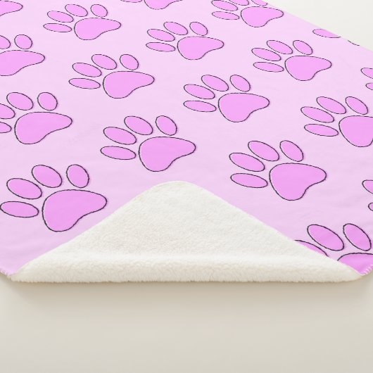Puppy Paw-afdrukken in roze Sherpa Deken (3/4)