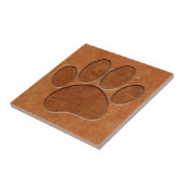 Puppy Paw Faux Terracotta Print Tegeltje (Zijkant)