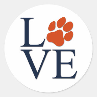 Puppy Paw Love Classic Ronde Sticker