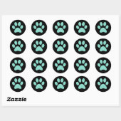 Puppy Paw Print Ronde Sticker (Vel)
