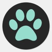 Puppy Paw Print Ronde Sticker (Voorkant)