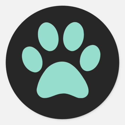 Puppy Paw Print Ronde Sticker (Voorkant)