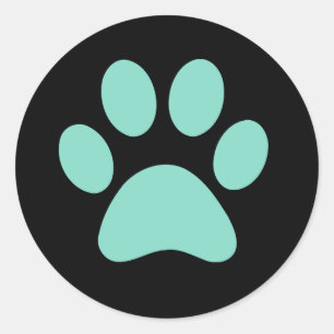 Puppy Paw Print Ronde Sticker