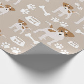 Puppy Paw-printerpatroon voor de Cute Dog Cadeaupapier (Hoek)