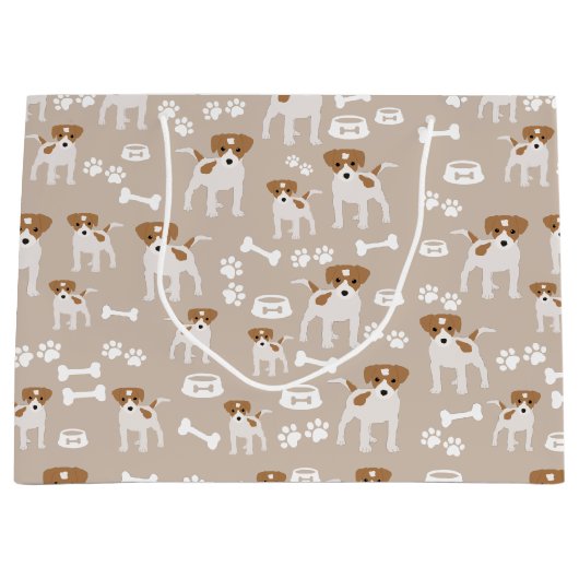 Puppy Paw-printerpatroon voor de Cute Dog Groot Cadeauzakje (Voorkant)