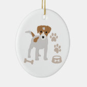 Puppy Paw-printerpatroon voor de Cute Dog Keramisch Ornament (Rechts)