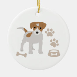Puppy Paw-printerpatroon voor de Cute Dog Keramisch Ornament