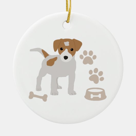Puppy Paw-printerpatroon voor de Cute Dog Keramisch Ornament (Voorkant)