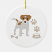 Puppy Paw-printerpatroon voor de Cute Dog Keramisch Ornament (Achterkant)