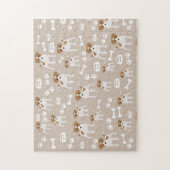 Puppy Paw-printerpatroon voor de Cute Dog Legpuzzel (Verticaal)