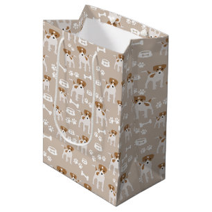 Puppy Paw-printerpatroon voor de Cute Dog Medium Cadeauzakje