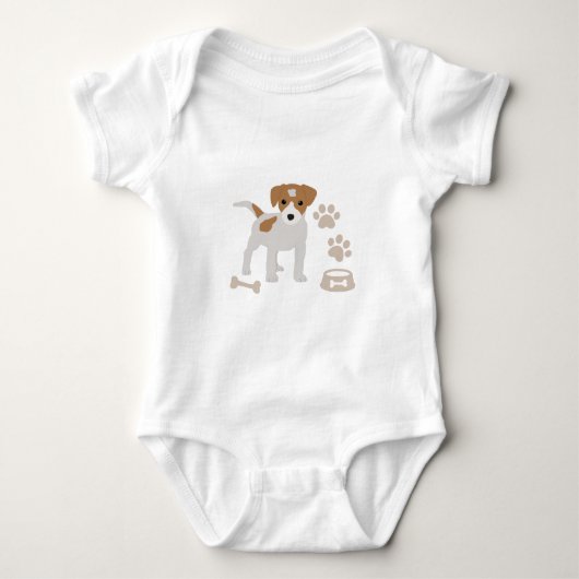 Puppy Paw-printerpatroon voor de Cute Dog Romper (Voorkant)
