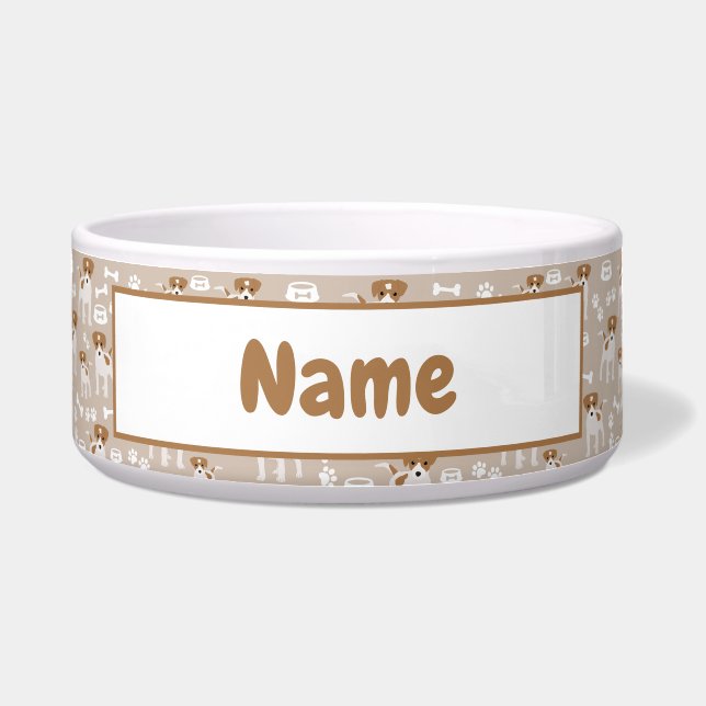 Puppy Paw-printerpatroon voor de Cute Dog Voerbakje (Voorkant)